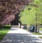 sidewalk leading to Humanities & Fine Arts