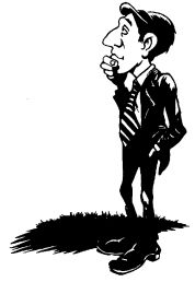 Man considering an idea