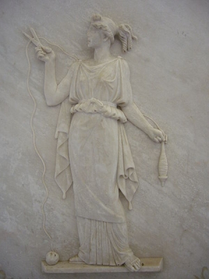 Atropos cutting thread of life